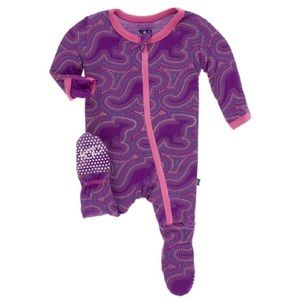KicKee Pants Footie with Zipper-Starfish Kangaroo